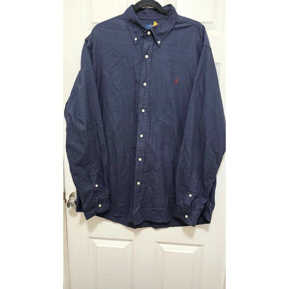 Polo Ralph Lauren Men's Navy Button-Down Shirt Classic Fit Long Sleeve Size XL - Picture 2 of 7